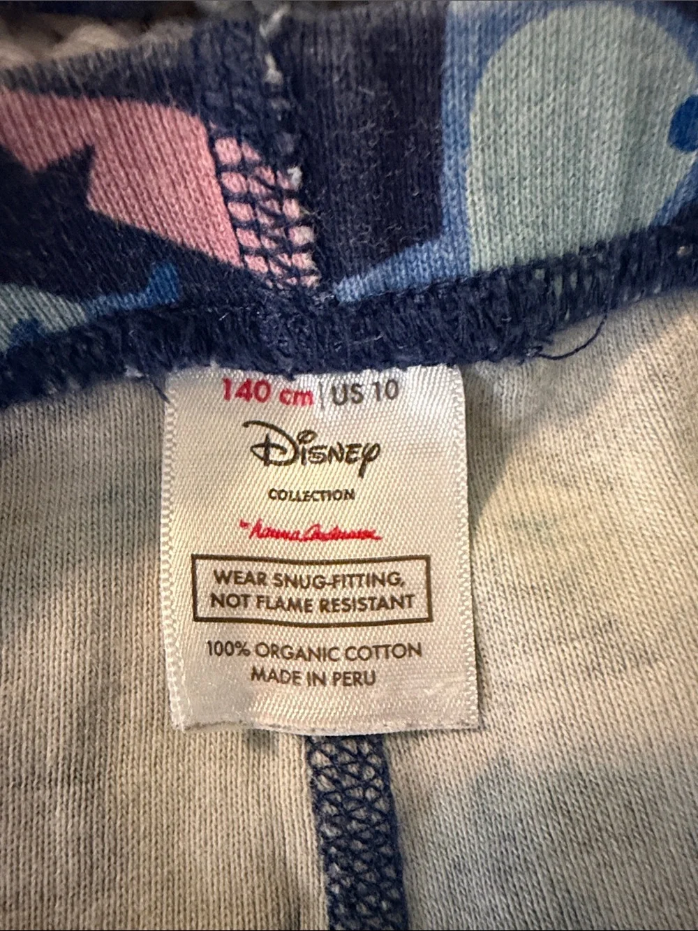 Hanna Andersson /Disney Navy Blue Stitch Print Kids Pajama Set